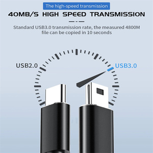 Черный ПВХ алюминиевый корпус Usb <span class=keywords><strong>Type</strong></span> <span class=keywords><strong>C</strong></span> к Мини 5-контактному кабелю Usb <span class=keywords><strong>C</strong></span> <span class=keywords><strong>Otg</strong></span> Funtion Cable - Product Image 6