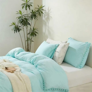 Parure de lit 3 pièces bleu lac style girly la plus vendue – Housse de <span class=keywords><strong>couette</strong></span> mignonne toutes saisons – Ensemble de textiles de maison décoratifs modernes - Product Image 3