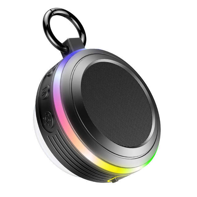 Outdoor Portable IPX7 Waterproof FM Radio Microphone Shower Speaker RGB LED Lighting AUX Communication Suction Cup Battery