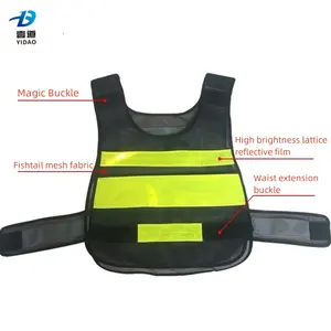 Grosir kustom jaket keselamatan Hi Vis kain jala poliester dengan peringatan reflektif untuk pakaian kerja dan rompi keamanan