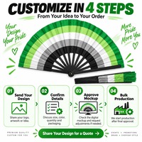 Éventail Pliant Personnalisé OEM 13 Pouces (33 cm) en Bambou et Plastique, Éventail Arc-en-ciel Fierté, Éventail Artistique pour Foire, Éventail Aromatique Fierté