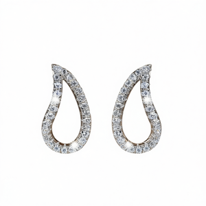 Orecchini E2516 in Oro con Diamanti Taglio a Pera, Gioielli di Lusso da Sposa per Donna, Diamanti Naturali Colore G, Placcati in Oro - Product Image 1