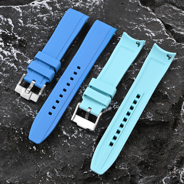 New Design Multi-Color 20mm Curved End Silicone Watch Strap With Quick Release Waterproof Rubber Wristband for Moonswatch Series