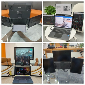 Ba di động màn hình <span class=keywords><strong>attachable</strong></span> 13.3 "FHD IPS có thể gập lại chủ kép ba mở rộng màn hình USB Màn hình hiển thị cho máy tính xách tay - Product Image 5