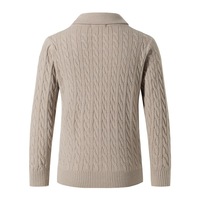 Dernière conception OEM/ODM pull-over court en coton et cachemire pour hommes, cardigan décontracté en tricot torsadé