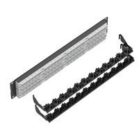 Panel Patch RJ45 Modular 48 Port Tanpa Pelindung Cat5e Cat6 Cat6A 19 inci 2U dengan Batang Belakang untuk Manajemen Kabel dan Pemasangan di Dinding