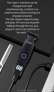 Nouvelle <span class=keywords><strong>tondeuse</strong></span> électrique LED haute vitesse avec batterie au lithium USB, affichage en anglais, utilisation en camping-car/extérieur pour les coiffeurs professionnels - Product Image 6