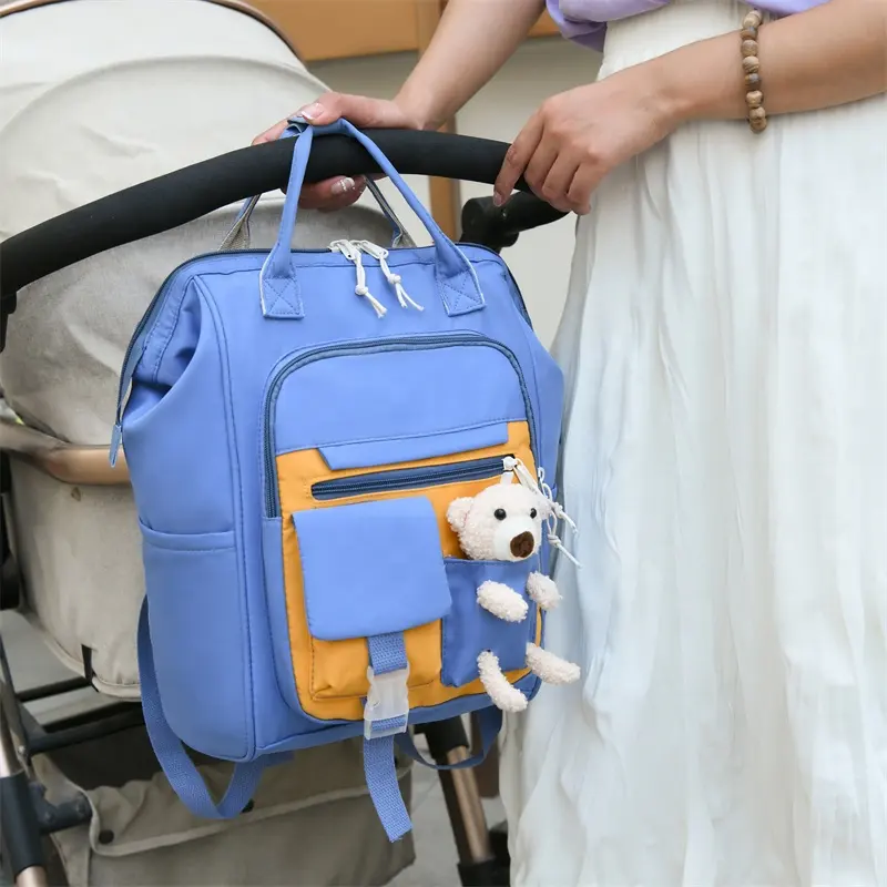 새로운 도착 아기 엄마 기저귀 가방 기저귀 가방 배낭 유모차 스트랩 장난감