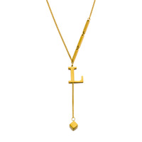 Classique Bijoux Plaqué Or Acier Inoxydable Collier Lettre Alphabet 26 Lettres Pendentif Initial
