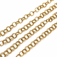 Chaîne connectrice en laiton à double boucle ouverte, accessoires métalliques OEM personnalisés en usine, quincaillerie pour sacs à main, chaîne décorative pour lampes, bijoux DIY