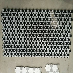 Raffiner l'approvisionnement en pierre Nero Marquina carrelage mosaïque carré en marbre noir poli petit pixel - Product Image 5