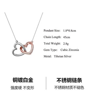 To My Loving Mother Stainless Steel Two <strong>Locket</strong> Heart Pendant Necklace Dainty Iced Out Sterling Silver Heart Necklace With Card
