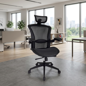 Modern Extendable Conference Room High <b>Back</b> Swivel Office <b>Chair</b> with Mesh and Adjustable Features - Product Image 1