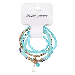 Bohemian Beaded Multi Layer <b>Anklet</b> With Tassel And Evil Eye Charm For Beach Vacation Women's Fashion Jewelry - Product Image 5