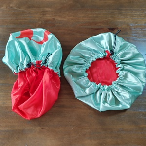 Gorros de Satén con Logotipo Personalizado y Envolturas para el Cabello, Gorro de Dormir Reversible de Doble Capa para Mujer, Regalo - Product Image 4