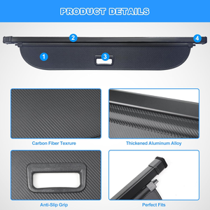 Para <span class=keywords><strong>Hyundai</strong></span> 2015-2020 Cubierta Retráctil de Carga Interior para Maletero Trasero Organizador de <span class=keywords><strong>Equipaje</strong></span> Cortina de Seguridad Tipo Carbón - Product Image 3