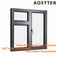 Ventanas/Puertas Corredizas de Aluminio con Rotura de Puente Térmico AOSTTER, Modernas para Exteriores, Vidrio Aislante, Triple Acristalamiento Templado, Insonorizadas