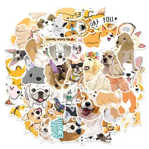 50 Stück niedlichen Cartoon Doggy Vinyl Graffiti Aufkleber für Flasche Laptop Home Wand wasserdicht Pet Dog Decor Label
