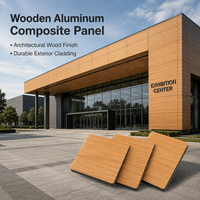 Panneau composite en aluminium à grain de bois, panneau de façade, revêtement mural Alucobond