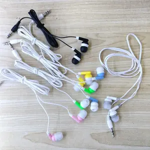 Factory mp3/mp4 earphone in ear mobile phone gift earbuds colorful small headset wired earphone