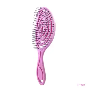 Vent Detangle Hair Brush Free Sample Customized Logo Hollowed-out Scalp Massage Comb Hair Brush ABS Detangling Vent Shower Hair Brush