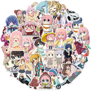 50 autocollants amusants d'anime Nadeshiko Kagamihara <span class=keywords><strong>Yuru</strong></span> Camp Laid Back Camp - Product Image 1
