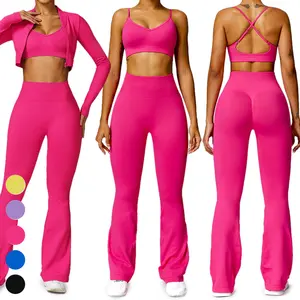 Push up Bra Sport Jaket Coat and Legging Sports Suit Girl Fitness Wear 3  Piece Sets Womens Outfits Yoga Sets Gym Clothes Acrive Wear - China  Sportswear and Active Wear Women price