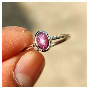 Tự nhiên Sao Ruby Bạc 925 Vòng AAA + chất lượng hàng đầu sao Ruby 6 ray Sao Ruby rắn 925 bạc vòng tay Crafted Vòng bạc - Product Image 3