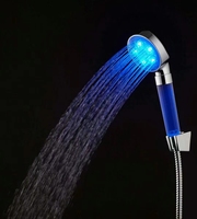Capteur de température hydroélectrique haute pression contrôle puissance changement de couleur led poignée éclairée pommeau de douche de salle de bain