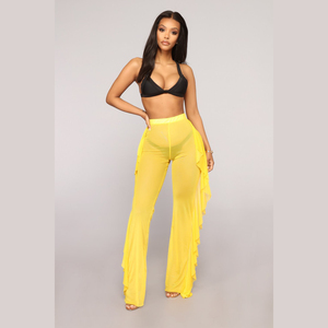 ชุดคลุมว่ายน้ำผู้หญิงแบบตาข่าย สำหรับ<span class=keywords><strong>วัน</strong></span>หยุดพักผ่อนฤดูร้อน กางเกงระบายชายหาดแบบซีทรูเซ็กซี่ - Product Image 1