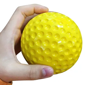 Fabrika doğrudan 9 inç sarı sert Dimple Pitching kriket Bowling makinesi topları