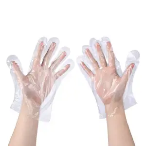 新製品使い捨てプラスチックHDPE PELDPE手袋透明家庭用日常使用手袋