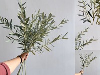 KEWEI 1540 Fournisseur d'or Feuille d'olivier artificielle en soie à 4 branches pour décoration maison et événements