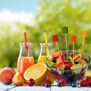 Palillos de Cóctel de Bambú Tulipán para Aperitivos, Palillos de Bambú Desechables Elegantes para Decoración de Fiestas de <span class=keywords><strong>Primavera</strong></span> y Verano - Product Image 4