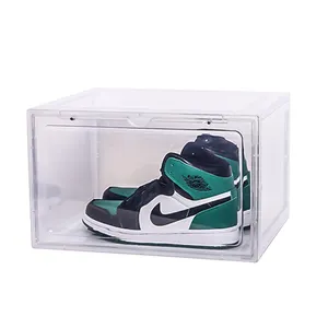 透明鞋盒侧门磁磁篮球鞋展示柜防尘防氧化鞋