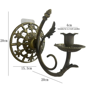 Applique Murale Rétro Européenne, Porte-Bougie Métallique pour Hall d'Entrée, Chandelier Antique Mural pour Couloir, Décoration Murale en Fer pour <span class=keywords><strong>la</strong></span> Maison - Product Image 5