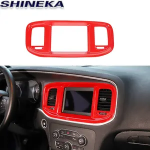 Car Accessories AC Vent Console GPS Navigation Display Panel Cover Trim for Dodge Charger 2015+