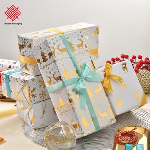 New Christmas Collection Glossy <b>Gold</b>-Stamped Coated <b>Paper</b> Christmas Tree & Snowflake Christmas Gift <b>Wrapping</b> <b>Paper</b> Wholesale - Product Image 3