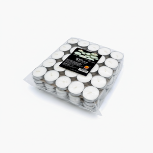 Juego de 100 velas de candelita sin perfume de 5h, cera de vela básica personalizable para decoración de boda, decoración de Palma hecha en Vietnam - Product Image 1