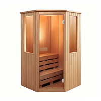 Cabine de sauna infrarouge lointain à faible EMF en bois de pruche massif avec verre trempé de 8 mm pour spa à domicile