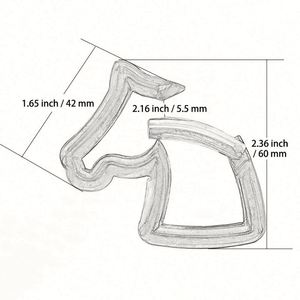Promotional Laser Engraved Assorted Color Novelty Aluminum Alloy Eco-friendly Carabiner Clip Keychain Horse Head Shape <b>Snap</b> - Product Image 2