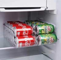 Offre Spéciale empilable Transparent PET réfrigérateur organisateur bacs Pop Soda peut distributeur clair boisson support de stockage pour réfrigérateur