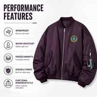 Veste universitaire unisexe Paris Brand B, collection automne 2026, brodée, en fourrure de lapin, col montant décontracté, extérieur en nylon, fermeture éclair frontale