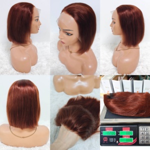 Promoción Letsfly: Pelucas de Cabello Humano 100% Coloridas, Lisas, de 10 Pulgadas, con Frente de Encaje 13x4, Estilo Bob, 200g, Alta Densidad, Venta al Por Mayor, 35$ - Product Image 2