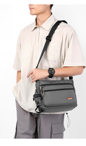 Sac bandoulière homme personnalisé avec logo, tendance, en tissu PU haut de gamme, imperméable, léger, antivol, toutes saisons - Product Image 5