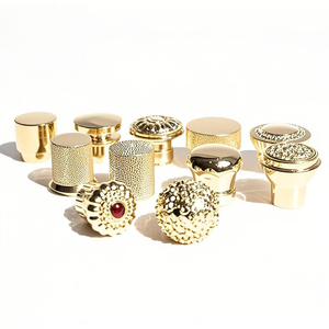Tapa metálica de lujo de 15 mm con peso pesado para botella de perfume, de fábrica, con acabado plateado/dorado, tipo Fea, de Zamac - Product Image 4