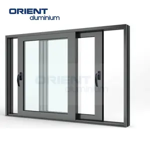 Puertas correderas de vidrio templado doble de aluminio puerta corredera eficiente energéticamente de alta calidad