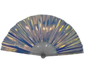 33Cm Iridescent Reflective <b>Fan</b> Neon Plastic Rib PVC <b>Large</b> Hand <b>Fan</b> for Rave Party - Product Image 6