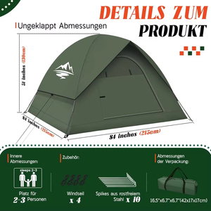 <span class=keywords><strong>Tente</strong></span> dôme ultralégère imperméable et coupe-vent pour 2-3 personnes, 3-4 saisons, petite taille de colis, pour <span class=keywords><strong>trekking</strong></span> et camping en plein air - Product Image 6