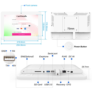 10.1 inch Wall Mount LCD kỹ thuật số biển Tablet PC rk3576s Android 14 4 + 32GB màn hình cảm ứng tùy chọn NFC PoE hiển thị thương mại - Product Image 2